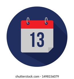 13th calendar icon. Day 13 of month. Vector illustration. - Vector