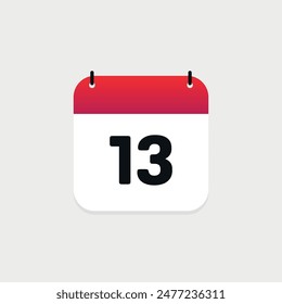 Calendario del día 13 del mes. Icono Vector