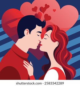 13th February kiss Day Vector