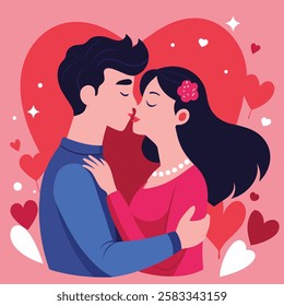 13th February kiss Day Vector