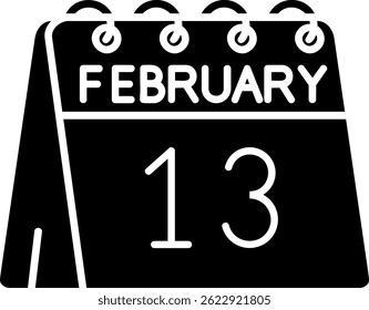 13th of February Line vector Icon Design
