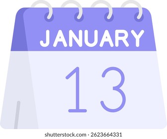 13th of January Line vector Icon Design