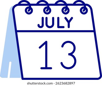 13 de julio Línea Vector Icon Design