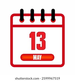13th May Calendar Icon Design