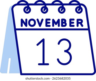 13 de Noviembre Línea Vector Icon Design