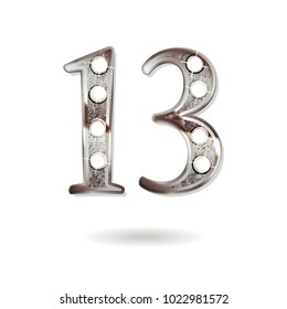 13th silver anniversary logo, ten years birthday celebration solated on white background