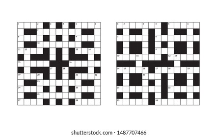 13x13 Crossword Puzzle Vector Illustration, Empty Squares