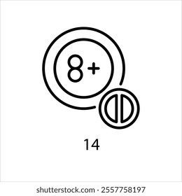 14 age vector icon stock illustration