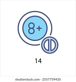 14 age vector icon stock illustration