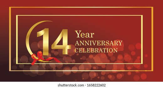 14 Jubiläum Logo-Vektorillustration Vorlage. Design für Banner, Grußkarten oder Print.