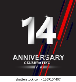 14 anniversary logo vector template. Design for banner, greeting cards or print