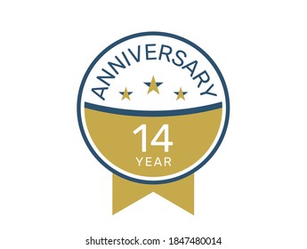 Modelos vectoriales de logotipo de 14 años, diseño de 14 años 