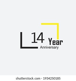 14 anniversary logotype style with handwriting golden color for celebration event, wedding, greeting card, and invitation