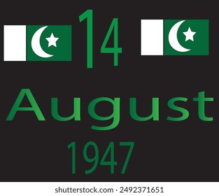 14 August 1947 in design and Black Colour Background in design.