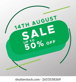 14 août. Bonne fête de l'indépendance pakistanaise. Arrière-plan de fête, bannières et bruants.  Illustration vectorielle du format de fichier eps10. Offre de vente bannière flyer design template. 