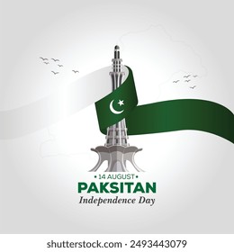 14 agosto Día de la Independencia de Pakistán Minar-e-Pakistan