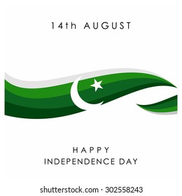 14 August. Pakistan Independence Day. Celebration Card. Vector Illustration