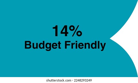 14% Budget Friendly sign tag vector art illustration Isolated on White Background in multicolor