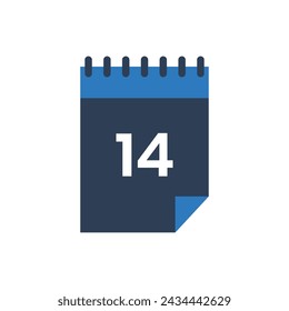 14 Icono de calendario, 14 Icono de fecha para pictograma de icono de cita
