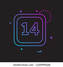 14 Date Calender icon design vector