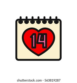 14 date icon illustration isolated vector sign symbol