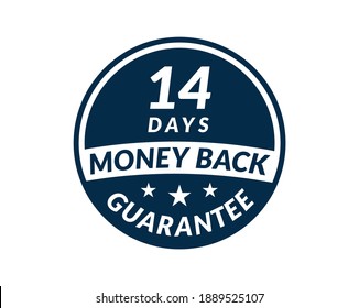 14 day money back guarantee label. 14 Days Money Back Guarantee Icon