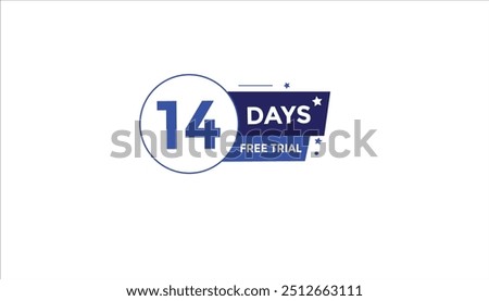 14 days free trial Countdown number banner templates. time icon. Vector Illustration 