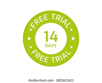 14 Days Free Trial Stamp, 14 Days Free Trial Badges