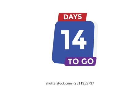 14 days to go Countdown number banner templates. time icon. Vector Illustration 
