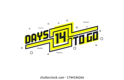 14 Days To Go Countdown Sign For Sale Or Promotion.