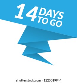 14 days to go label,sign,button. Vector stock illustration.
