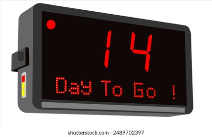 14 days to go, number days to go countdown illustrasion template design and icon design