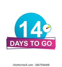 14 Days To Go Sale Countdown Badge Vector Illustration Design