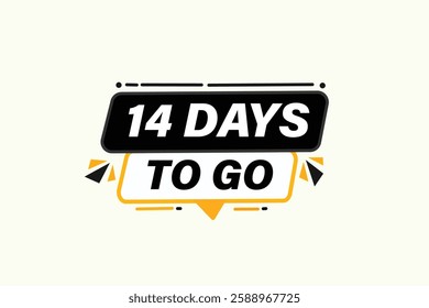 14 days to go, sale countdown vector symbol, clock, time,  background, template 14 days to go, countdown, sticker, left banner, business, sale, label button
