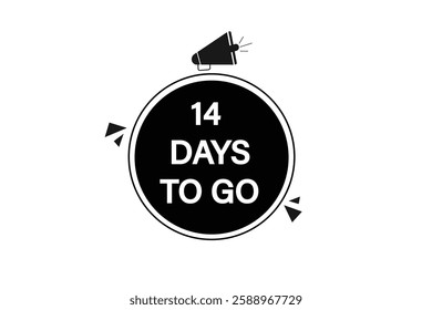 14 days to go, sale countdown vector symbol, clock, time,  background, template 14 days to go, countdown, sticker, left banner, business, sale, label button
