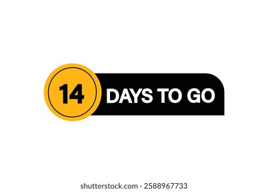 14 days to go, sale countdown vector symbol, clock, time,  background, template 14 days to go, countdown, sticker, left banner, business, sale, label button
