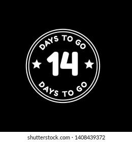 14 days to go - sign. flat design