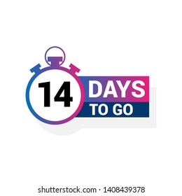 14 Days Go Sign Flat Design Stock Vector (Royalty Free) 1408439378 ...