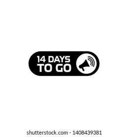 14 days to go - sign. flat design