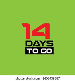 14 days to go - sign. flat design