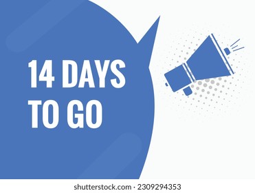 14 días para ir el botón web del texto. Cuenta regresiva izquierda 14 días para ir etiqueta de banner