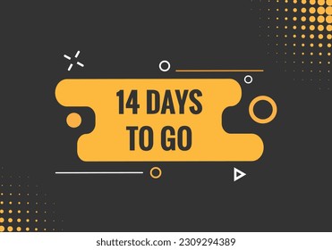 14 días para ir el botón web del texto. Cuenta regresiva izquierda 14 días para ir etiqueta de banner
