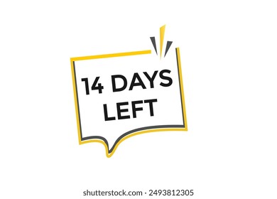 14 days left, icon, stile, timer, countdown, clock, time,  background, template, 14 days left countdown, sticker, left banner, business, sale, label button
