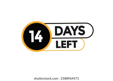 14 days left, sale countdown vector symbol, clock, time,  background, template 14 days left go, countdown, sticker, left banner, business, sale, label button
