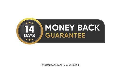 14 days money back guarantee Label Banner icon design
