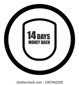 14 Days Money Back Shield.Designed for your web site design, logo, app, UI