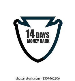 14 Days Money Back Shield.Designed for your web site design, logo, app, UI