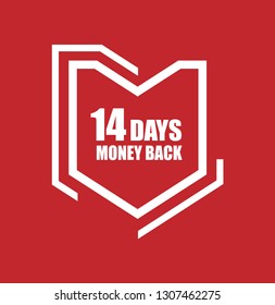 14 Days Money Back Shield.Designed for your web site design, logo, app, UI