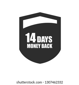 14 Days Money Back Shield.Designed for your web site design, logo, app, UI