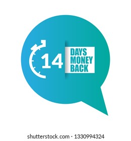 14 days money back sign. modern sticker,label,banner.